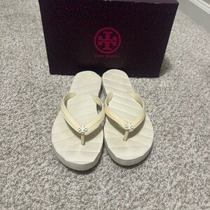 Tory Burch Kira Cream Flip Flop Sandals